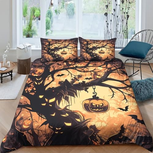 Housse de couette Halloween 3D rose double 200x200 microfibre résistante - 4
