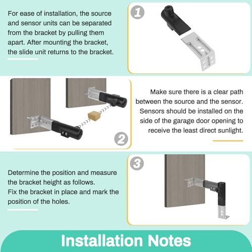 Image of for Genie Garage Door Sensor, Replacement for Genie /Overhead Garage Door Sensor, Compatible with Genie /Overhead Garage Door Opener Made After 1993, Item Includes Two Sensors (Receiving&Sending)