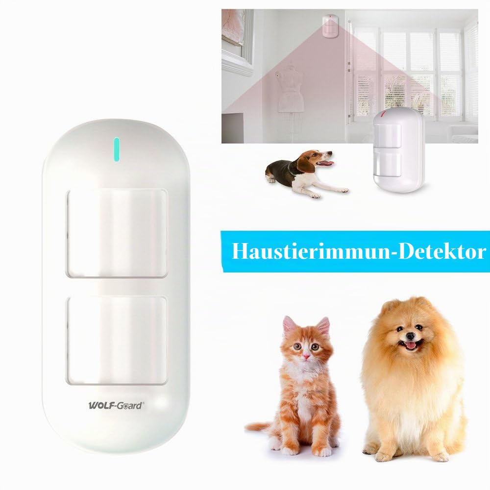 Wolf Guard W4Q-W03 WLAN + 4G Alarmanlage für Zuhause, kabellos, App Tuya Smartlife, RFID, Sirene, Türsensoren, Bewegungsmelder, Deutsch | Kabelloses Haus mit Tuya App, Alarm-Set mit externer Sirene 110 dB, italienisch (W4Q-W03)