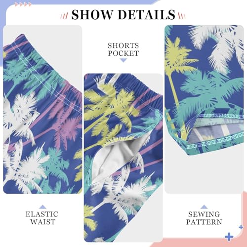 ZZXXB Coconut Tree Boys Long Pants Soft Trousers Elastic Waist Kids Lounge Bottoms with Pockets S-XL4