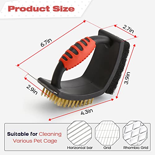 Bonaweite C97-NLS-RED01 Bird Cage Cleaner, Stainless Steel Triangle Brush Set thumb #4
