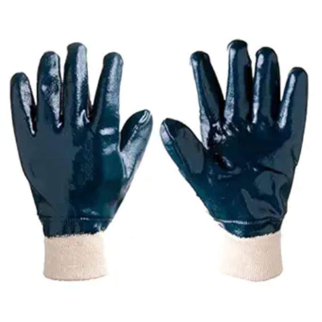 QTM Jersey Cuff Full Nitrile Coated Safety Hand Protection Work Gloves for Oil Resistant Fuel Haulers Industrial Cleaning Mechanical Risk Nitrile Coated Safety Hand Gloves (PACK OF 1 PAIR) (B0D8B8TYKX) Amazon Price History, Amazon Price Tracker