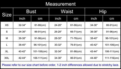 Anyou Womens Lingerie V-Neck Lace Bodysuit Mini Babydoll Featuring Plunging Eyelash Size Xs-Xxl #TOP4