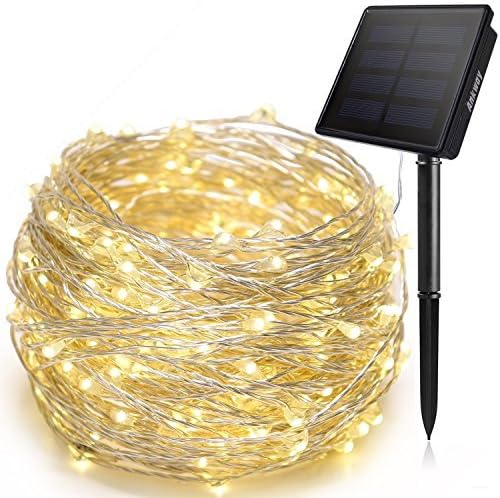 200LED Solar String Lights Waterproof, Warm Yellow