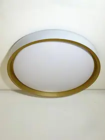 Plafon LED Moderno 40cm (36W) e 50cm (48W) | 3 Cores (3000K-6000K) | Redondo ou Quadrado (40cm Redondo Branco/Dourado)