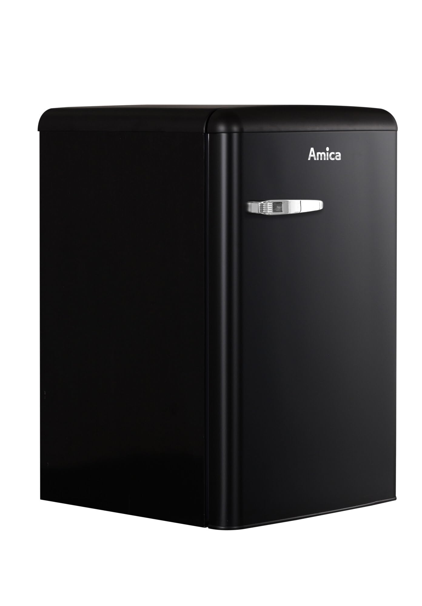 Amica Retro Kühl-Gefrierkombination 108 L 87,5 x 55 x 61,5 cm KS 15617 MS | 96 L Kühlteil 13 L Gefrierfach, LED Beleuchtung, Automatische Abtauung, Gemüseschublade, Leiser Betrieb, SafetyGlass Ablagen