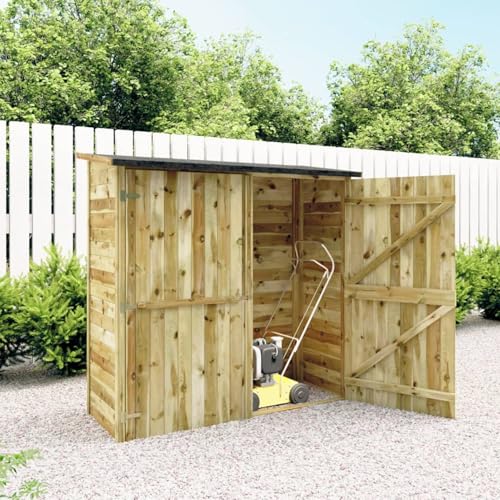 Gecheer Caseta de Herramientas de jardín Madera de Pino 182x76x175 cm,Cobertizo Caseta Jardin Exterior Casetas de Jardin trastero Exterior