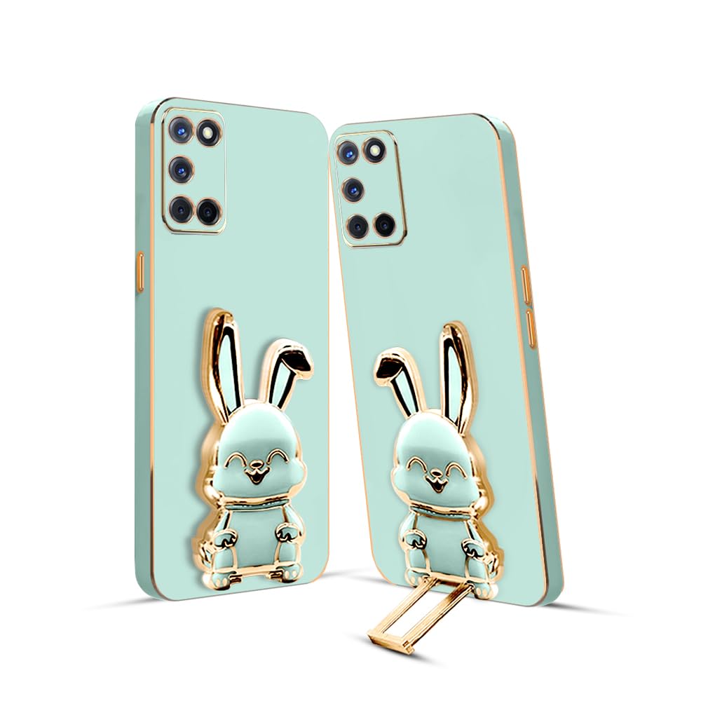 KARWAN®️ 3D Bunny with Folding Stand Back Cover Case Compatible for Oppo A52 | Slim electroplated case | Stand case | Soft TPU | Space Astro Theme | Camera Protection-Mint (B0CGNWBJVZ) Amazon Price History, Amazon Price Tracker