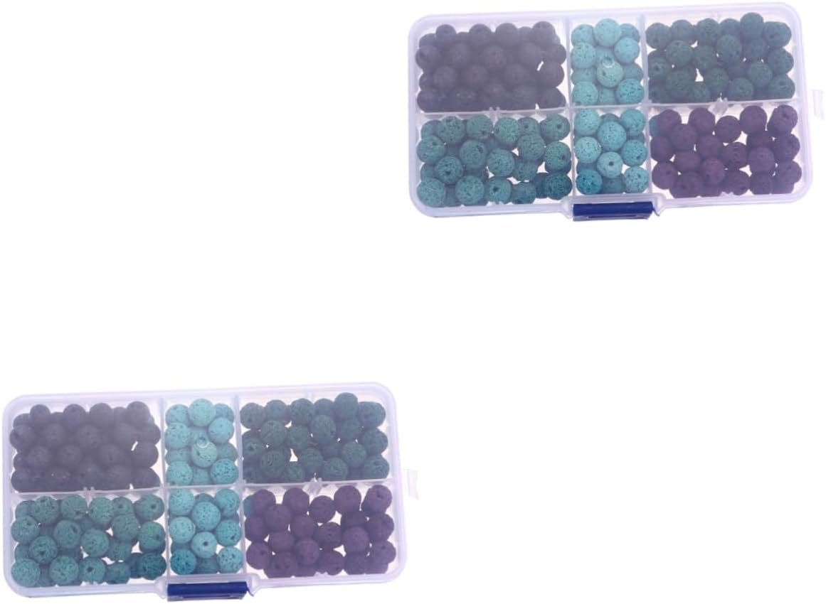 Operitacx 200pcs Artificial Volcanic Stone Loose Beads for Jewelry Making Spacer Beads for Bracelets Necklaces Earrings and More