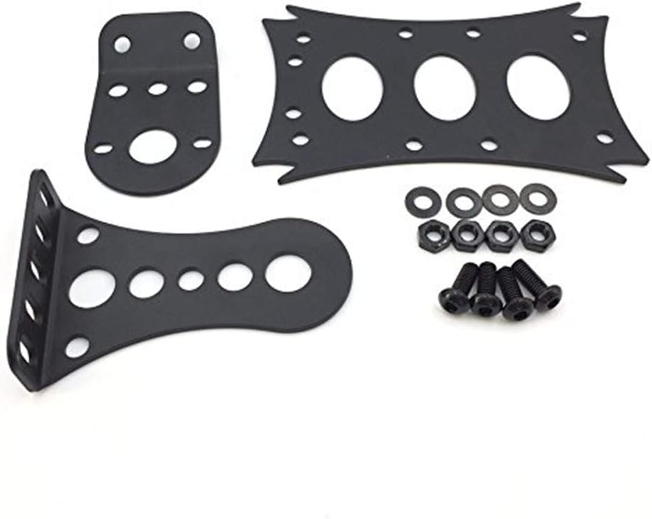 MT409-BK Black Custom Horizontal Vertical Zigzag Style Side Mount License Plate Bracket 7 Inches x 4 Inches Compatible with Harley Davidson Kawasaki Suzuki