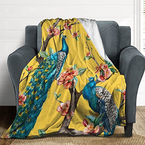 Couverture paon en flanelle douce jeté de lit qualitatif - 5
