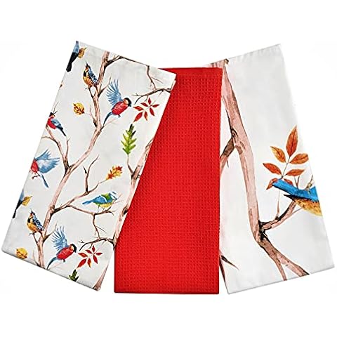 SiXsigma Sports Spring Birds Cotton Tea Towels Cover