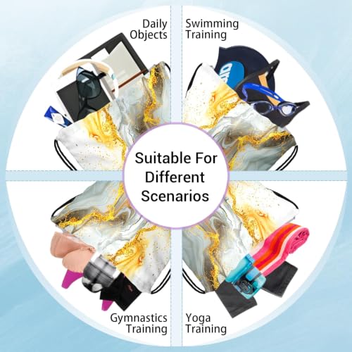 Image of Marble Grey Gymnastics Grip Bag Small Drawstring Gym Bag Outdoor Storage