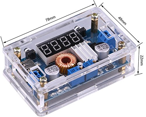 Yeeco DC Buck Converter Step Down DC to DC Converter 12V 24V 7-36V to 1.25-32V 12V 5V Volt Reducer Board Board Voltage Regulator Power Supply Module with LED Display USB Output & CC CV Mode