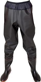 Waders Épaissir Pantalons de pêche Wading PVC/Nylon Taille Haute Bottes de Chasse Chaussures de Pluie en Caoutchouc imperméables antidérapantes pour Hommes et Femmes Taille 36-47