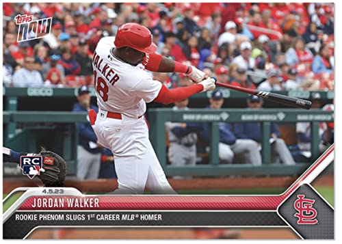 2023 Topps Now Jordan Walker #54 -Rc Rookie Phenom Slugs 1St Career Mlb Homer - 4/5/23 - Baseball Trading Card- St. Louis Cardinals -Card Shipped In Protective Screwdown Holder. #TOP13