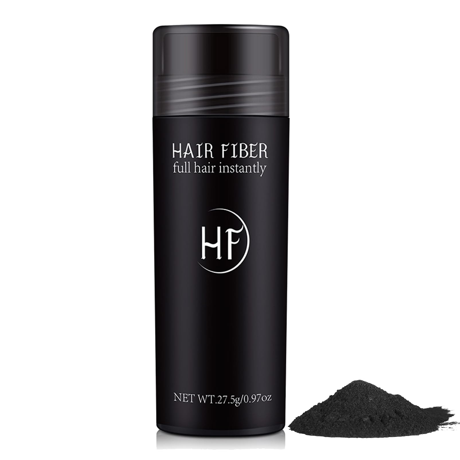 Professional Hair Fibres Powder - Instantly Conceals Thinning Hair & Bald Spots - Black, 1 g (Pack of 1)