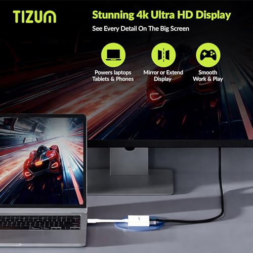 Image of Tizum 3-in-1 USB C HUB with 4K HDMI, 100W Power Delivery Fast Charging, USB 3.0 5Gbps High-Speed Data Transfer| Type C Multiport Adapter for MacBook, Laptop, Tablet, Monitor | Plug & Play USB C Dock