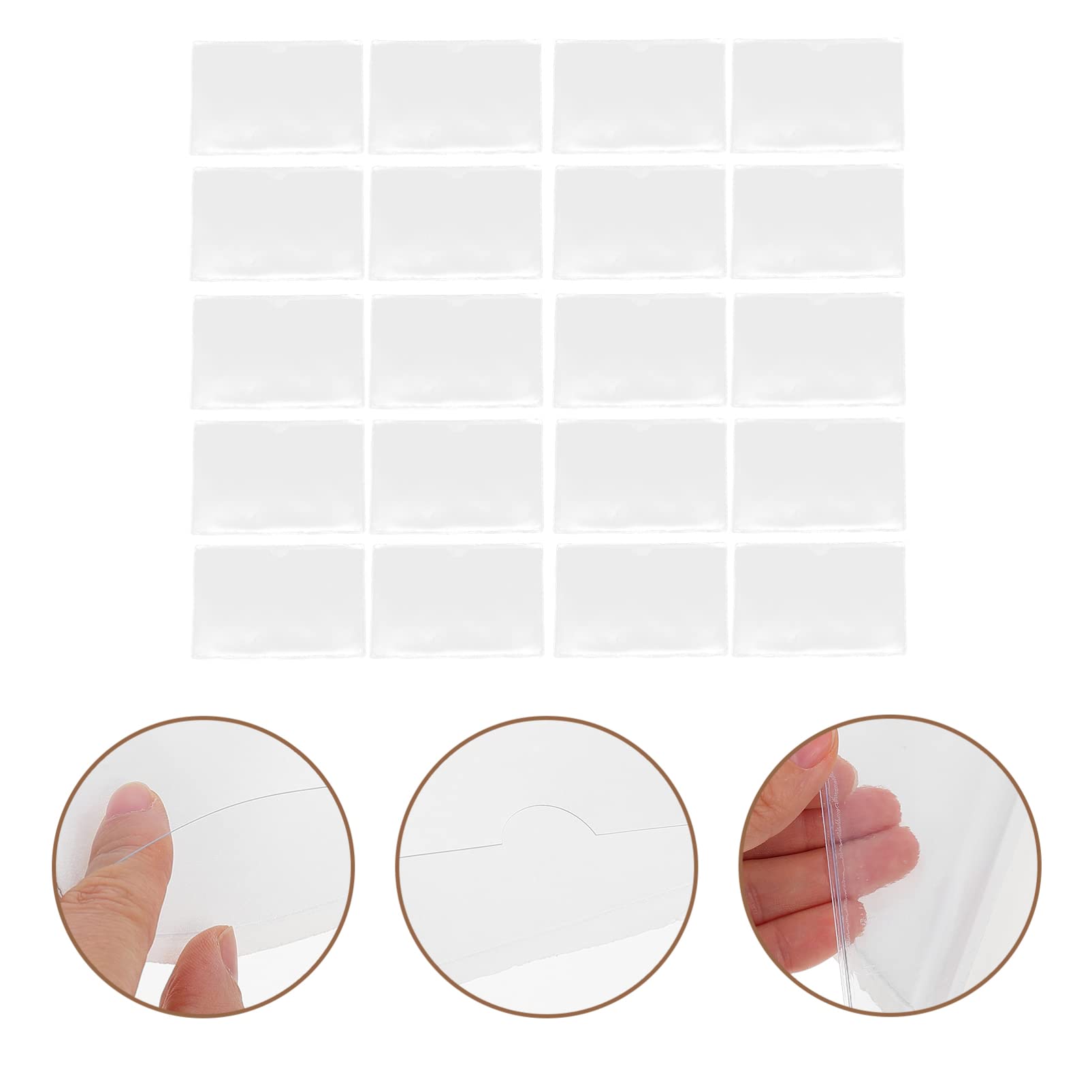 Tofficu 30 Pezzi Etichette Adesive Trasparenti in Pvc Porta Cartoline Busta Autoadesiva Facile da Usare per Casa e Ufficio