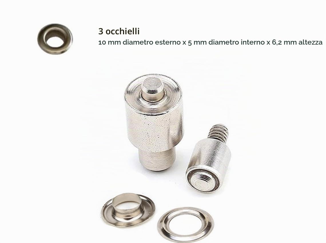 Kit pressa a mano in pelle per la regolazione di rivetti, occhielli e bottoni automatici