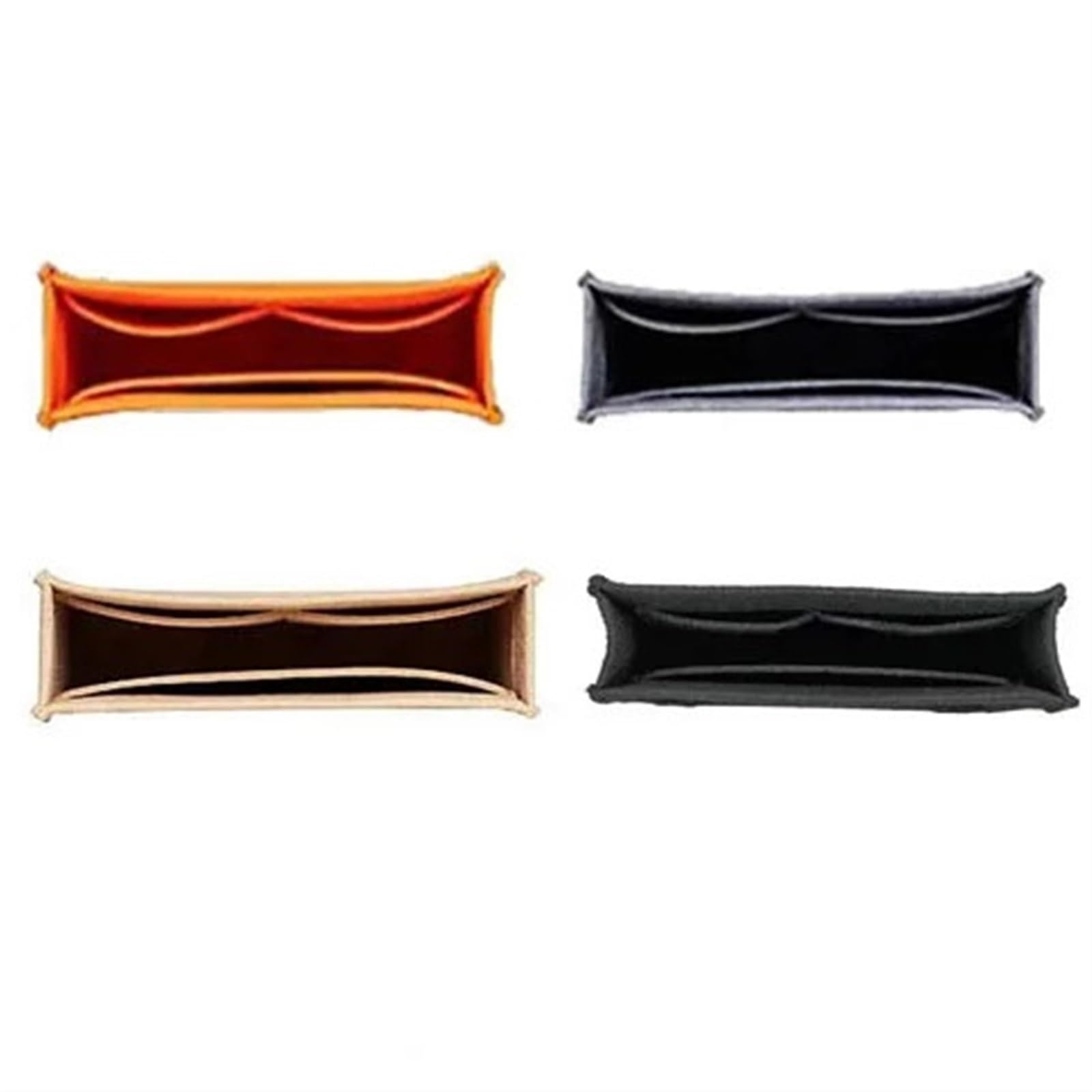 Innentasche Aus Filz 2 Stück Einsatzbeutel aus Filz, Organizer for Make-up, Handtaschen, Organizer for Reisen, innere Geldbörse, tragbare Kosmetiktaschen Zur Aufbewahrung(Black,Medium)