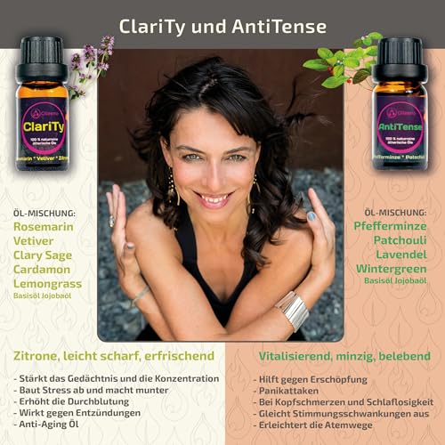 OLLEENO® Ätherisches Öle Set, Reines Natürliche Duftöle Set 6 x 10ml Essential Oils für Aromatherapie 100% naturrein Massage Düftöl, Ätherisches Öl für Diffuser Luftbefeuchter, Kerzen und Duftlampe – Bild 2