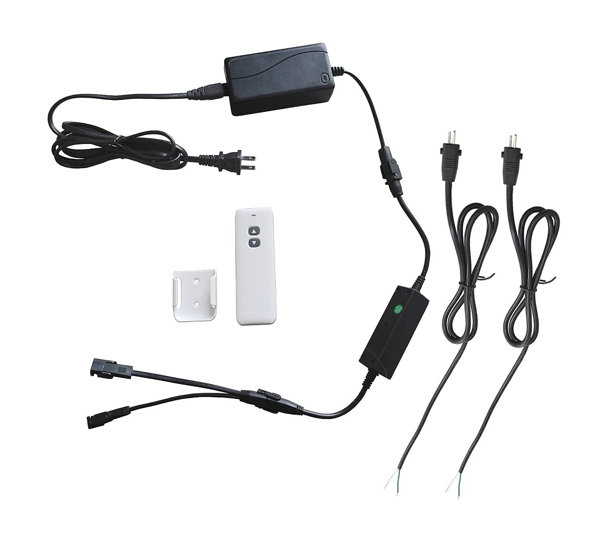 Linear Actuator Wireless Remote Controller with Power Adapter and Male Connector Extension Cable for 12V Linear Actrator and Motors