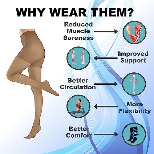 Image of Women's Ladies Plus Size Queen Mild Compression Microfiber Pantyhose /Tights Stockings Suntan 3X