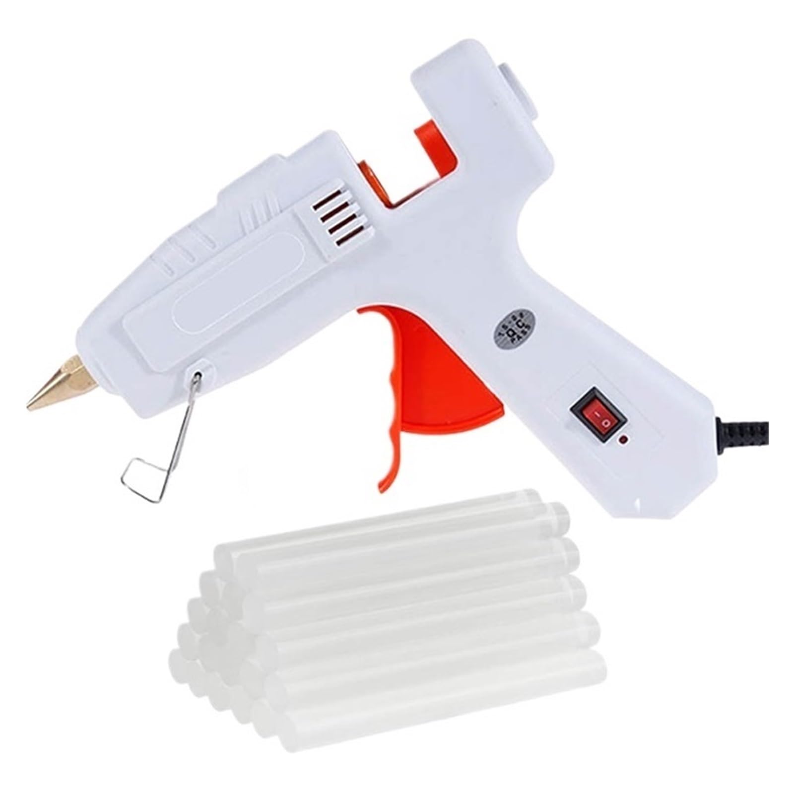 Pistola For Colla A Caldo 80W Con Stick 11 * 200MM Mini Adesivo Industriale For Pistole For A Strumento Di Riparazione For Calore Domestico Riscaldamento Rapido(With 20pcs sticks)