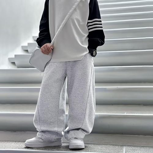 Baggy Sweatpants for Teen Boys Elastic Waist Wide Leg Y2k Cargo Pants Streetwear Vintage Trendy Loose Fit Casual Pants3