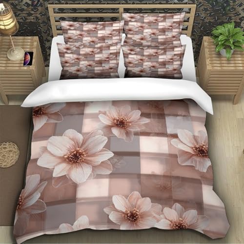 Housse de couette microfibre 220x240 effet 3D parure de lit légère