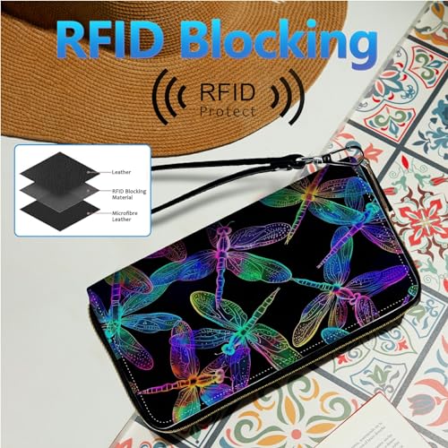 Image of Womens Wallet PU Leather Wristlet Wallets for Women, Large Capacity Lady Fashion Wallet Card Holder Zipper Wallet