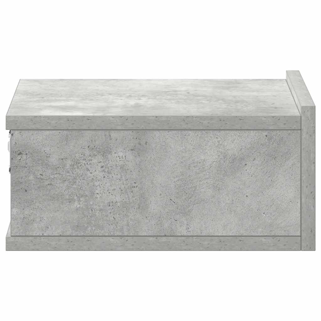 2 comodini sospesi, grigio cemento, 40 x 30 x 15 cm, materiale in legno, comodini da parete sospesi, per camera da letto, pratico tavolino