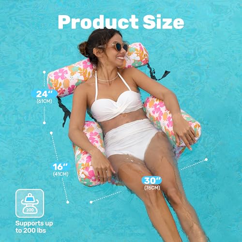 Image of SLOOSH Inflatable Pool Floats Adult,2 Packs Floating Lounge Chairs,Blow up Pool Noodles for Adult Heavy Duty,Floating Chair for Party Summer Water Beach Lake Fun