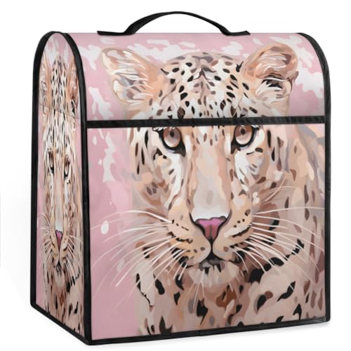 Coffee Maker Cover Watercolor Leopard Kitchen Appliance Covers Small Appliance Covers Blender Cover Juicer Cover Dust Covers for Kitchen Appliances with Top Handle and Pockets,Washable,C650