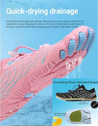 Grounding Shoes with Copper, Grounded Barefoot Footwear for Women Men Neuropathy, Hike Barefoot Footwear Mens, Lightweight Non-Slip 5