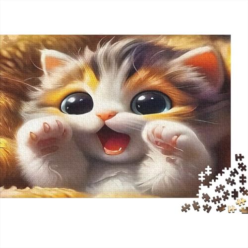 Puzzle de 1000 piezas de gato estilo anime para reducir el estrés diario en casa 2