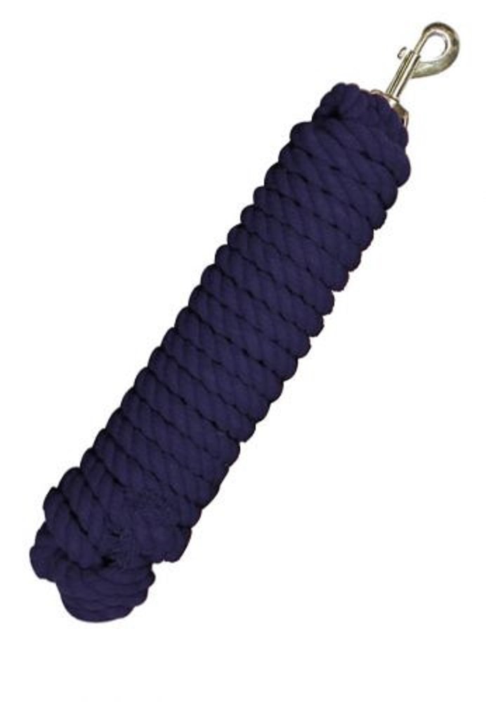 SHILOH Showman 25' Braided Cotton Lunge Line with Brass Snap Cotton Cord Horse Tack Barn Supplies (Navy)