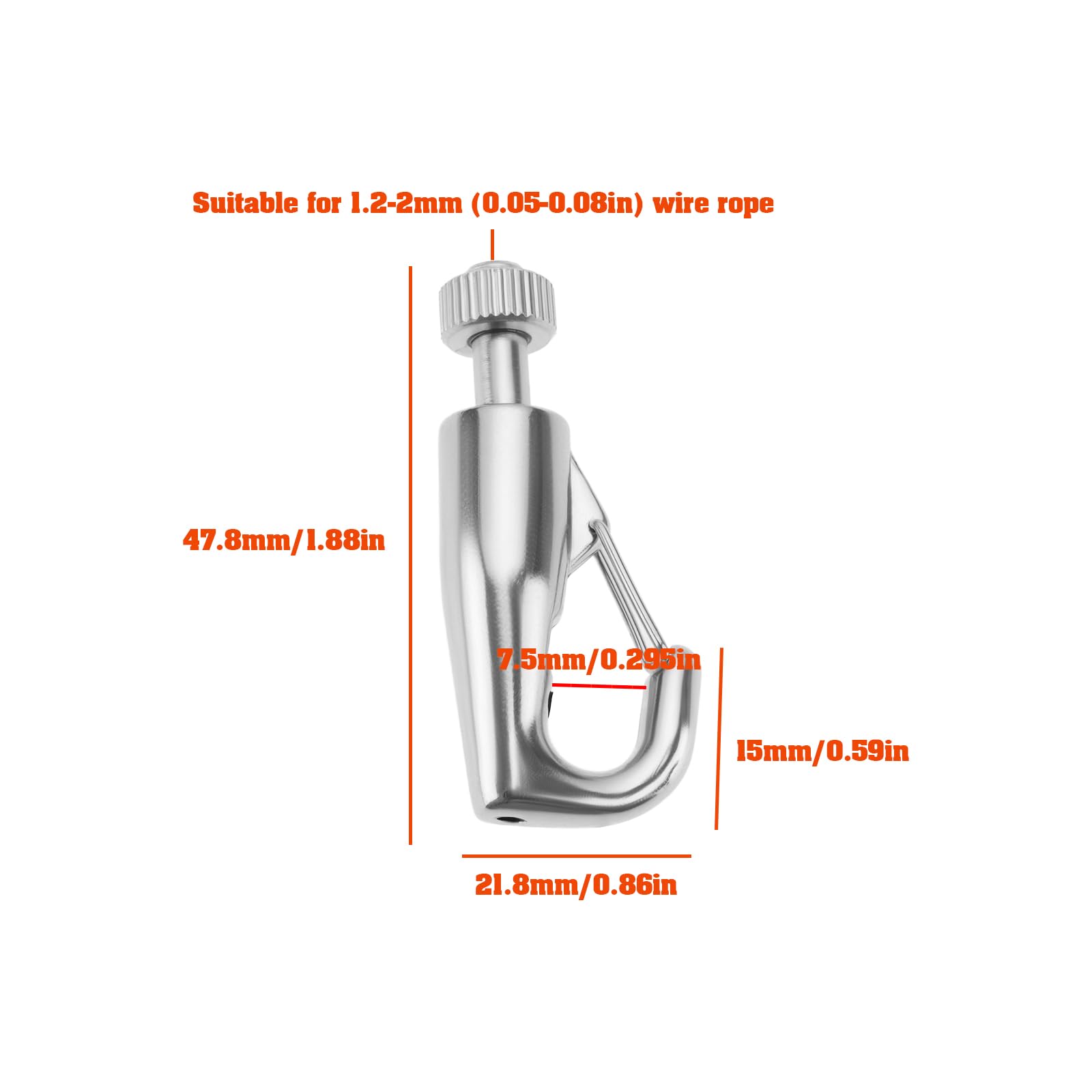 Briny River 4pcs Self-Clip Sailor Hooks Fits 1.2-2 mm Wire Rope for Galleries Hanging Pictures Hanging Photo Frames - Image 4