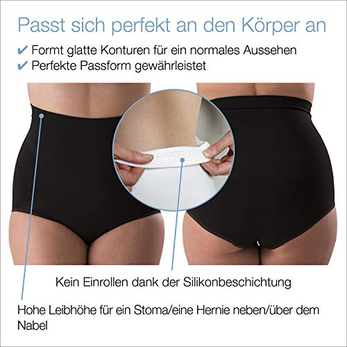 Corsinel-Regular-Stuetzwaesche-Hoher-Damen-Slip-fuer-Stoma-Hernien--Unterhose-mit-mittlerer-Stuetzwirkung-diskretes-Design-Nahtloses-Stretchmaterial-fuer-optimalen-Sitz-sichere-Fixierung