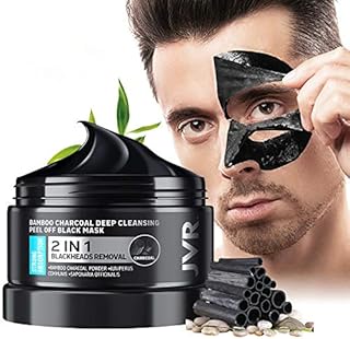 Peel Off Face Mask, JVR Blackhead Remover Mask for Men, Women, Charcoal Peel Off Black Mask, Facial Mask Purifying and Deep Cleansing for All Skin Types 4.23 OZ