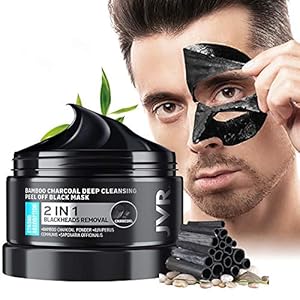 Peel-Off-Face-Mask-JVR-Blackhead-Remover-Mask-for-Men-Charcoal-Peel-Off-Black-Mask-Facial-Mask-Purifying-and-Deep-Cleansing-for-All-Skin-Types-423-OZ JVR Peel Off Face Mask, Blackhead Remover Mask for Men, Charcoal Peel Off Black Mask, Facial Mask Purifying and Deep Cleansing for All Skin Types 4.23 OZ