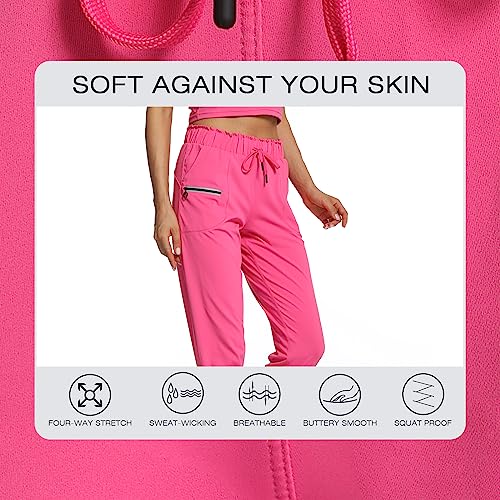 Image of Haowind Joggers for Women with Pockets Elastic Waist Workout Sport Gym Pants Comfy Lounge Yoga Running Pants