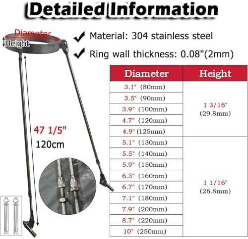 Adjustable Stainless Steel Roof Chimney Pipe Brace Holder, Universal Stove Pipe Support Bracket (Diameter 4.5" / 11.4cm) for Enhanced Stability and Durability
