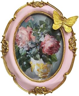 Vintage Resin Oval Picture Frame with Gold Baroque Details, Handcrafted ...