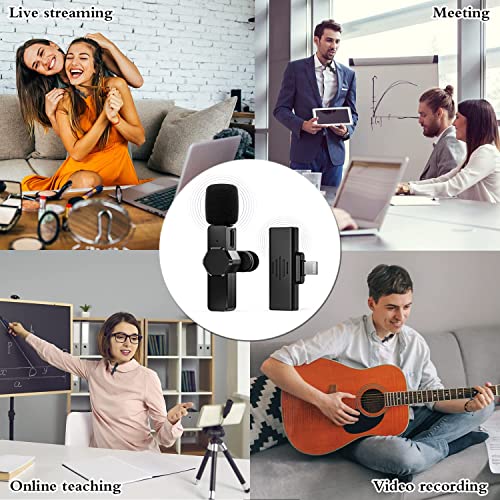 Image of BIGASUO Wireless Lavalier Omnidirectional Microphone System Vlog for Type-C Android & iPhone,Plug and Play,Noise Reduction,No Need APP & Bluetooth (B41)