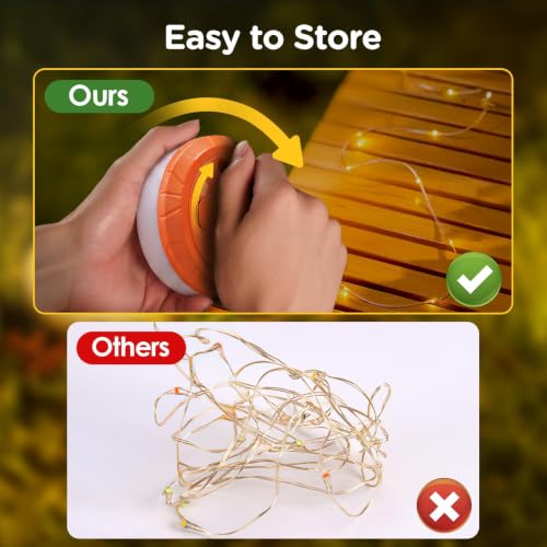 Image of OGERY Camping String Lights 4 in 1, 32.8FT Quick Storage 8 Modes Protable