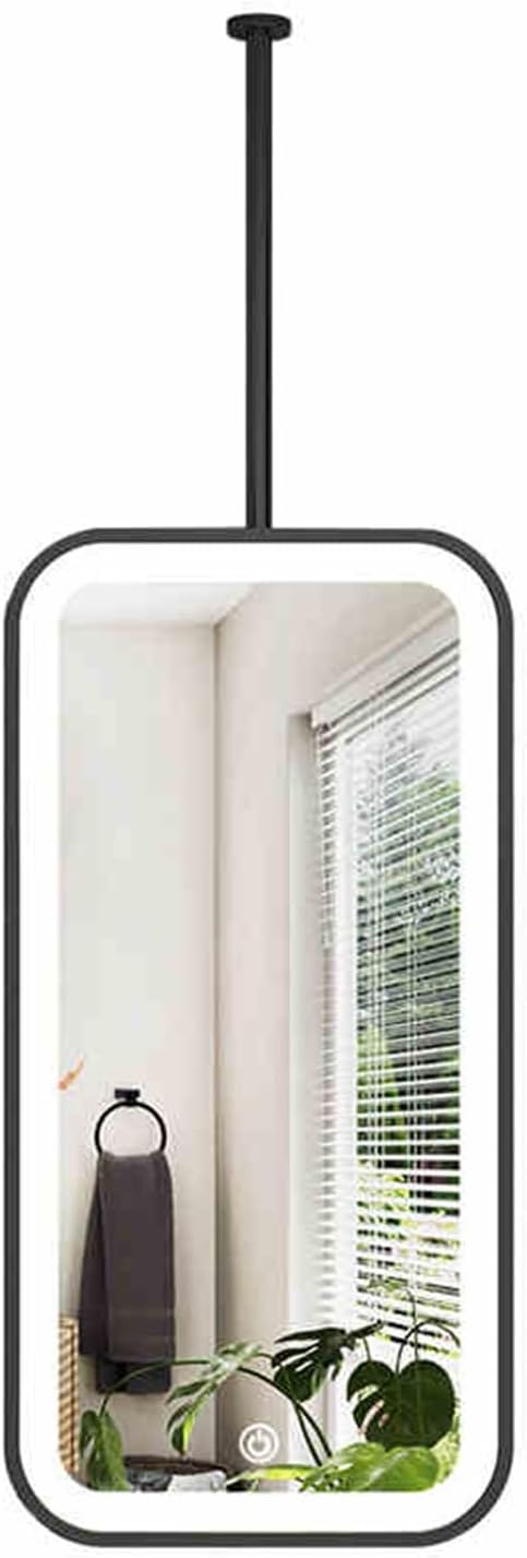 LED Bathroom Mirror, Rectangular Ceiling Vanity Mirror, Modern Floating Square Design for Home & Hotel, Minimalist Decorative Glass Mirror (Color 1, 60x120cm)