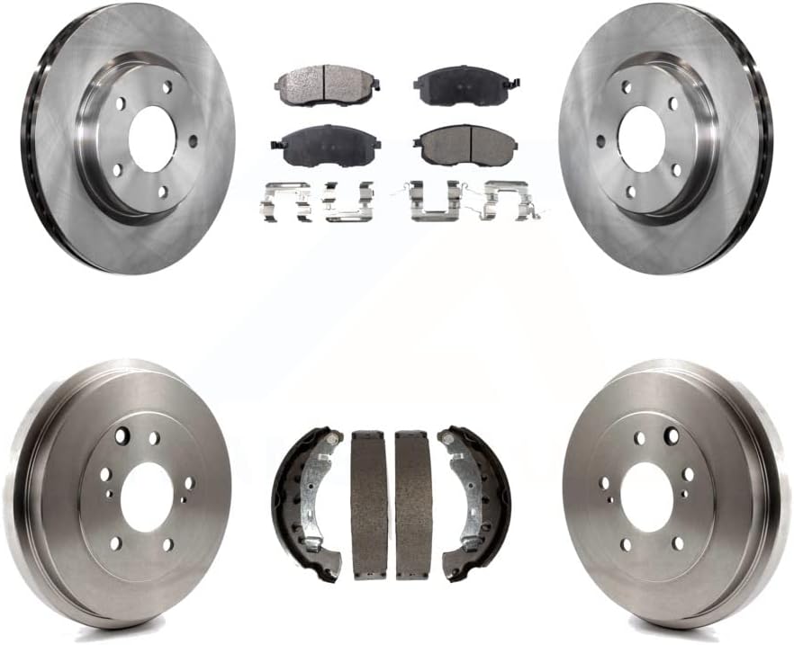 Transit Auto - Front Rear Disc Brake Rotors Ceramic Pads And Drum Kit For Nissan Sentra K8T-103728