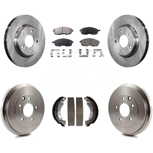 Transit Auto - Front Rear Disc Brake Rotors Ceramic Pads And Drum Kit For Nissan Sentra K8T-103728